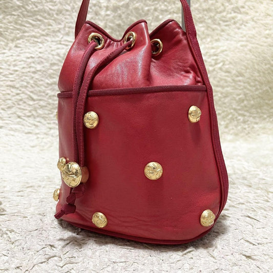 Salvatore Ferragamo Shoulder Bag Purse Leather Red Authentic