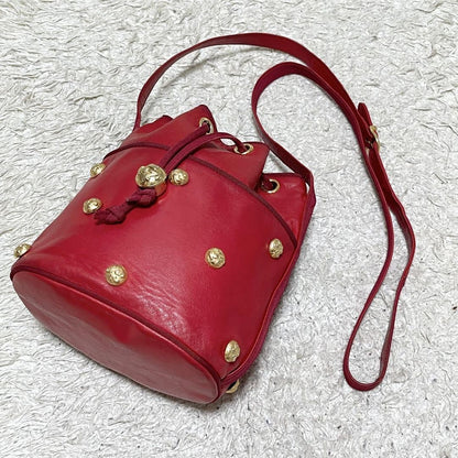Salvatore Ferragamo Shoulder Bag Purse Leather Red Authentic