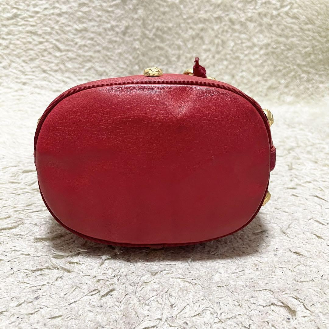 Salvatore Ferragamo Shoulder Bag Purse Leather Red Authentic