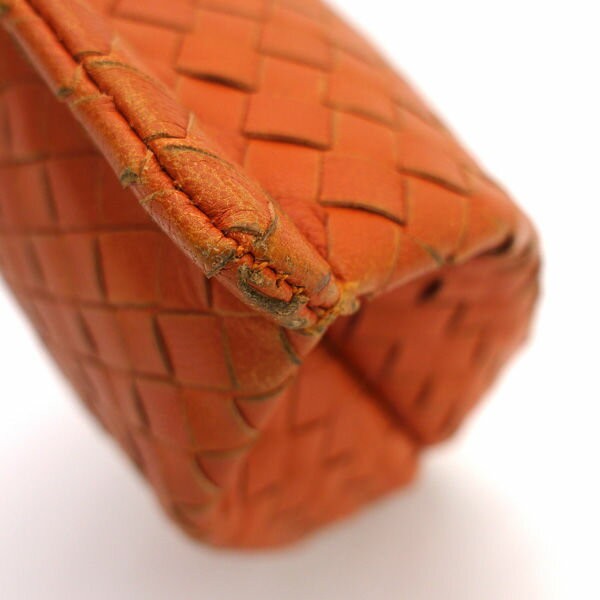 BOTTEGA VENETA Accessory Pouch Hand Pouch Intrecciato Orange Authentic