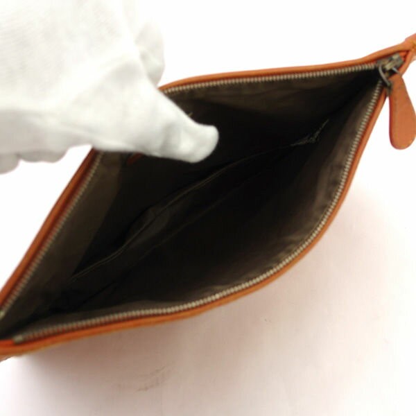 BOTTEGA VENETA Accessory Pouch Hand Pouch Intrecciato Orange Authentic