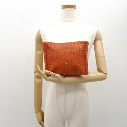 BOTTEGA VENETA Accessory Pouch Hand Pouch Intrecciato Orange Authentic