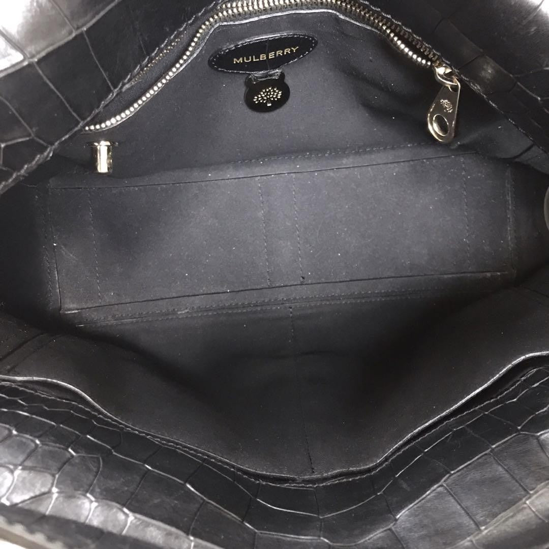 MULBERRY Hand Shoulder Bag Tote Purse 2way Leather Black Authentic