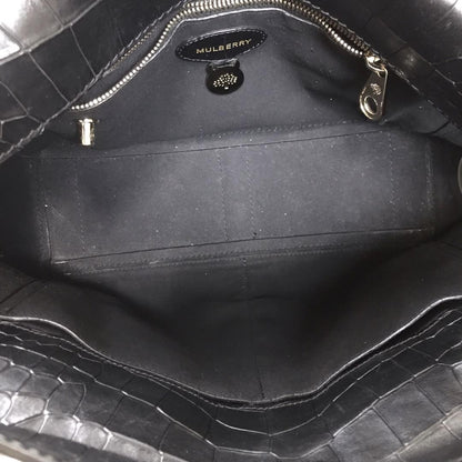 MULBERRY Hand Shoulder Bag Tote Purse 2way Leather Black Authentic