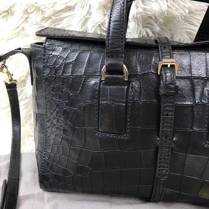 MULBERRY Hand Shoulder Bag Tote Purse 2way Leather Black Authentic