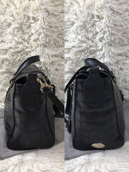 MULBERRY Hand Shoulder Bag Tote Purse 2way Leather Black Authentic