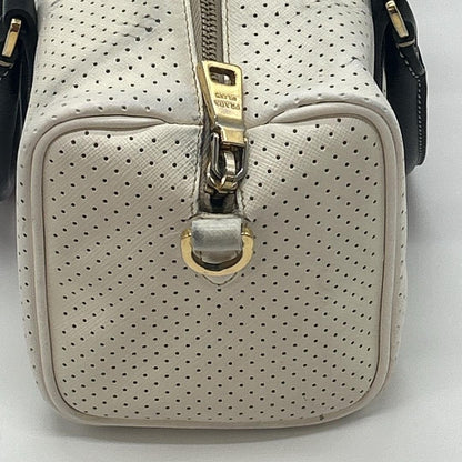 PRADA Hand Bag Tote Purse Logo Leather White Pink Authentic