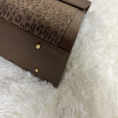 Valentino Garavani Hand Shoulder Bag Tote Purse 2way Leather Brown Authentic