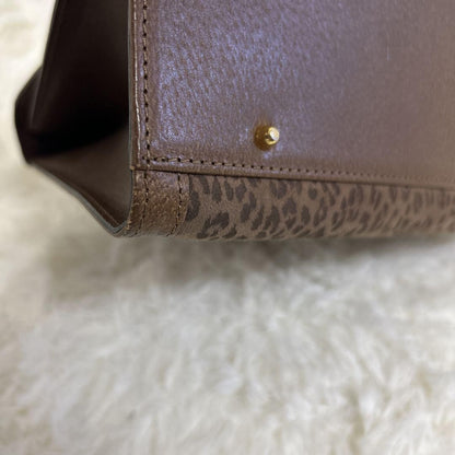 Valentino Garavani Hand Shoulder Bag Tote Purse 2way Leather Brown Authentic