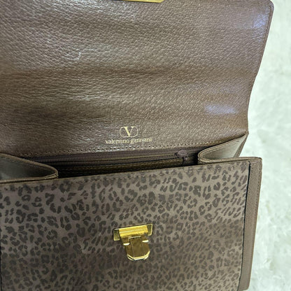 Valentino Garavani Hand Shoulder Bag Tote Purse 2way Leather Brown Authentic