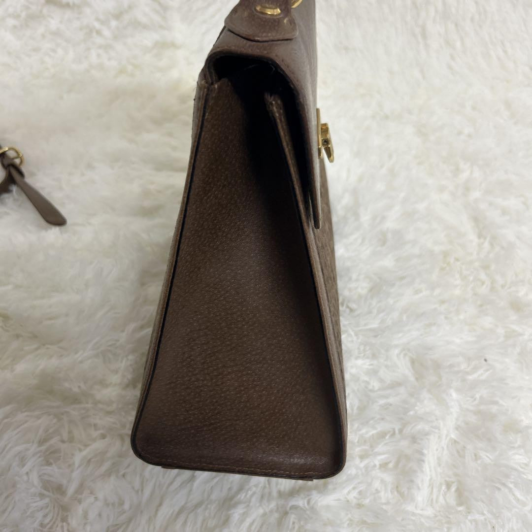 Valentino Garavani Hand Shoulder Bag Tote Purse 2way Leather Brown Authentic