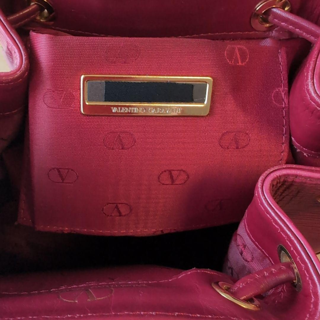 Valentino Garavani Shoulder Bag Purse Logo Leather Red Authentic
