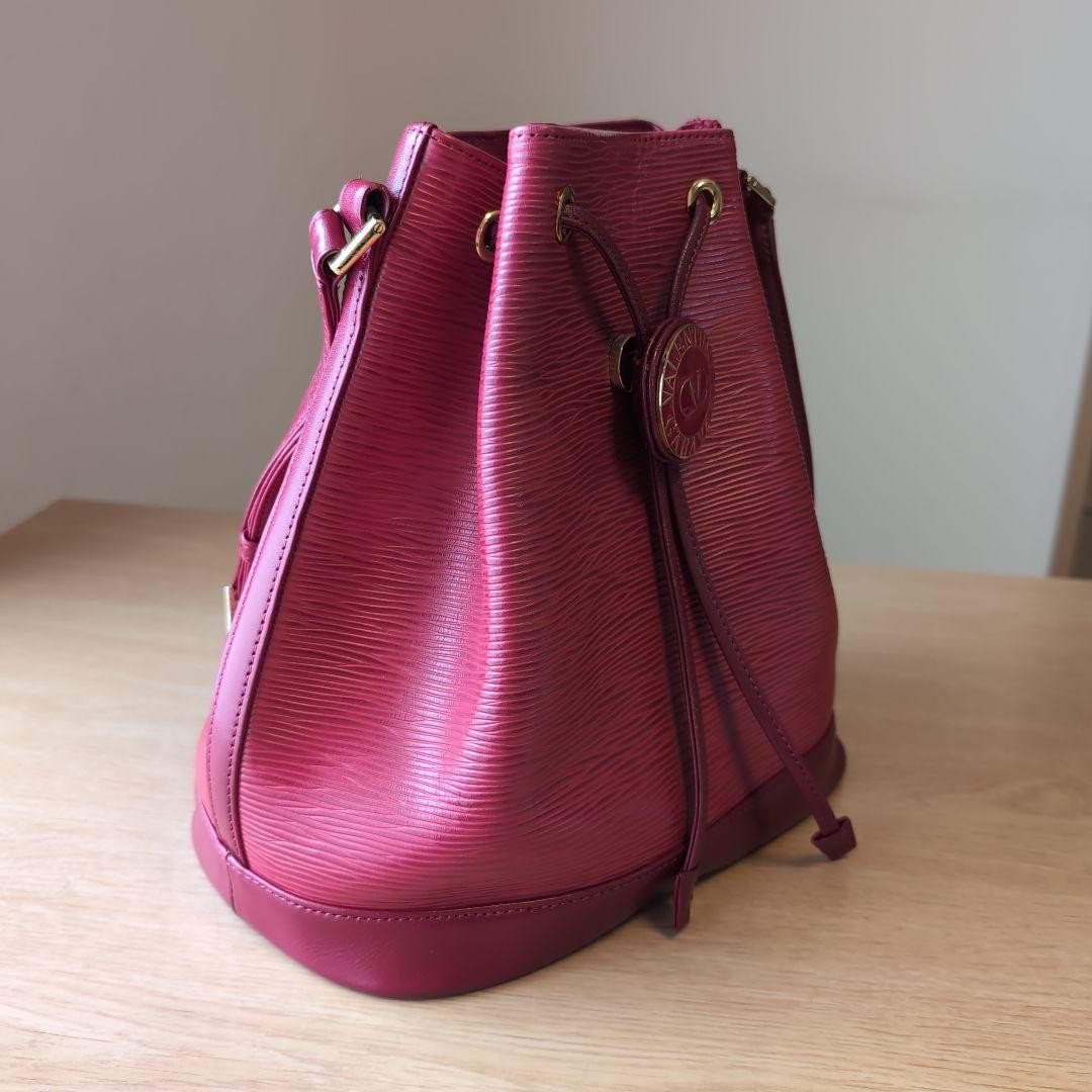 Valentino Garavani Shoulder Bag Purse Logo Leather Red Authentic