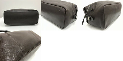 Longchamp Hand Bag Tote Purse Dark Brown Authentic