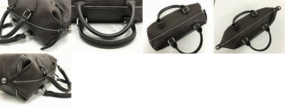 Longchamp Hand Bag Tote Purse Dark Brown Authentic