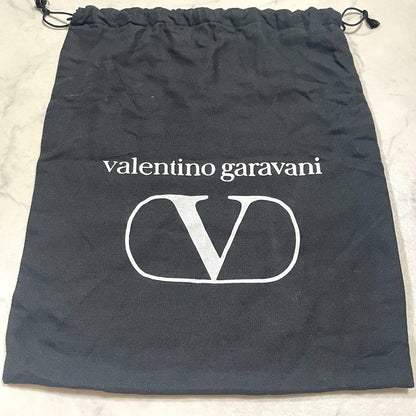 Valentino Garavani Shoulder Bag Purse Logo Leather Brown Authentic