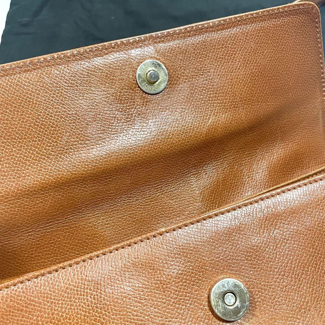 Valentino Garavani Shoulder Bag Purse Logo Leather Brown Authentic