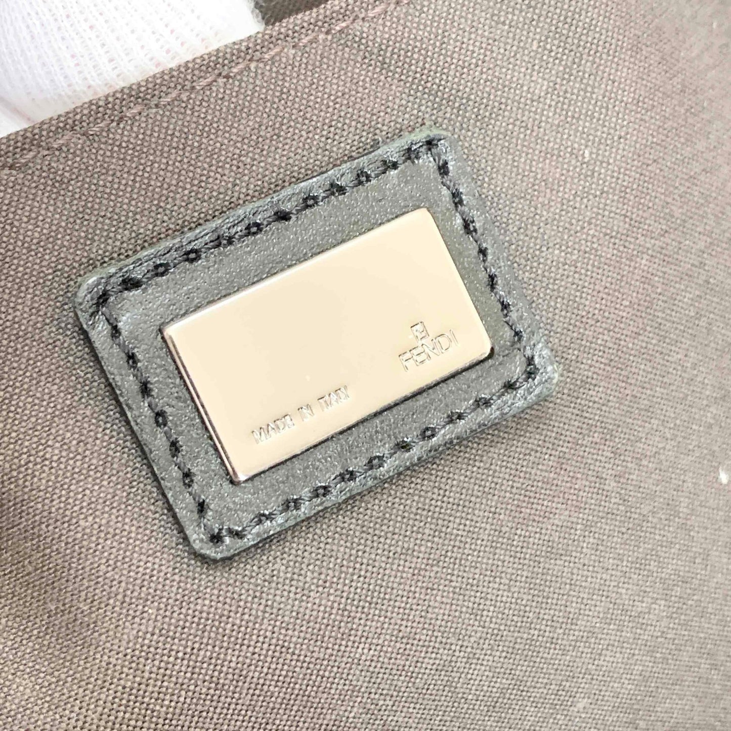 FENDI Hand Bag Tote Bag Purse FF Zucchino Pouch Canvas Leather Brown Vintage