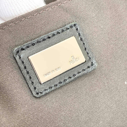FENDI Hand Bag Tote Bag Purse FF Zucchino Pouch Canvas Leather Brown Vintage