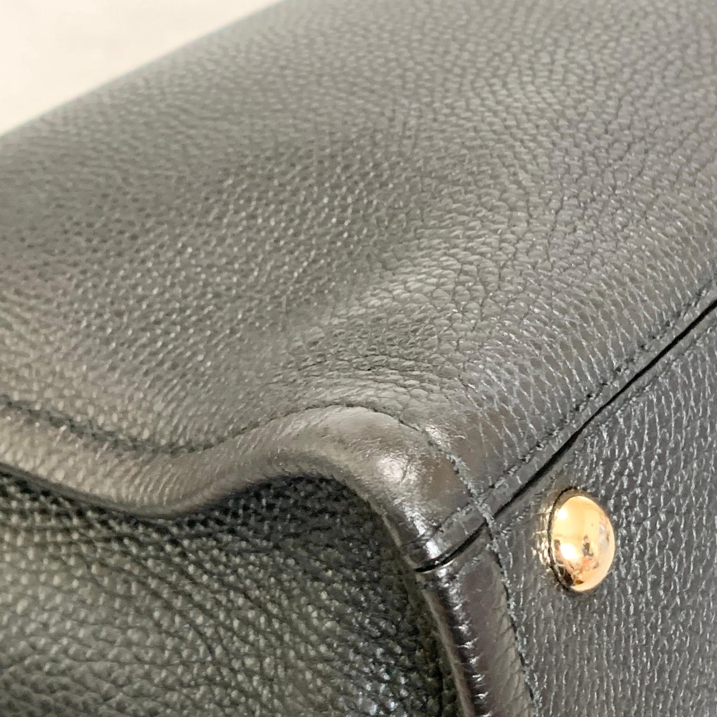 Salvatore Ferragamo Gancini Bag Handbag Tote Purse Leather Black Authentic Used