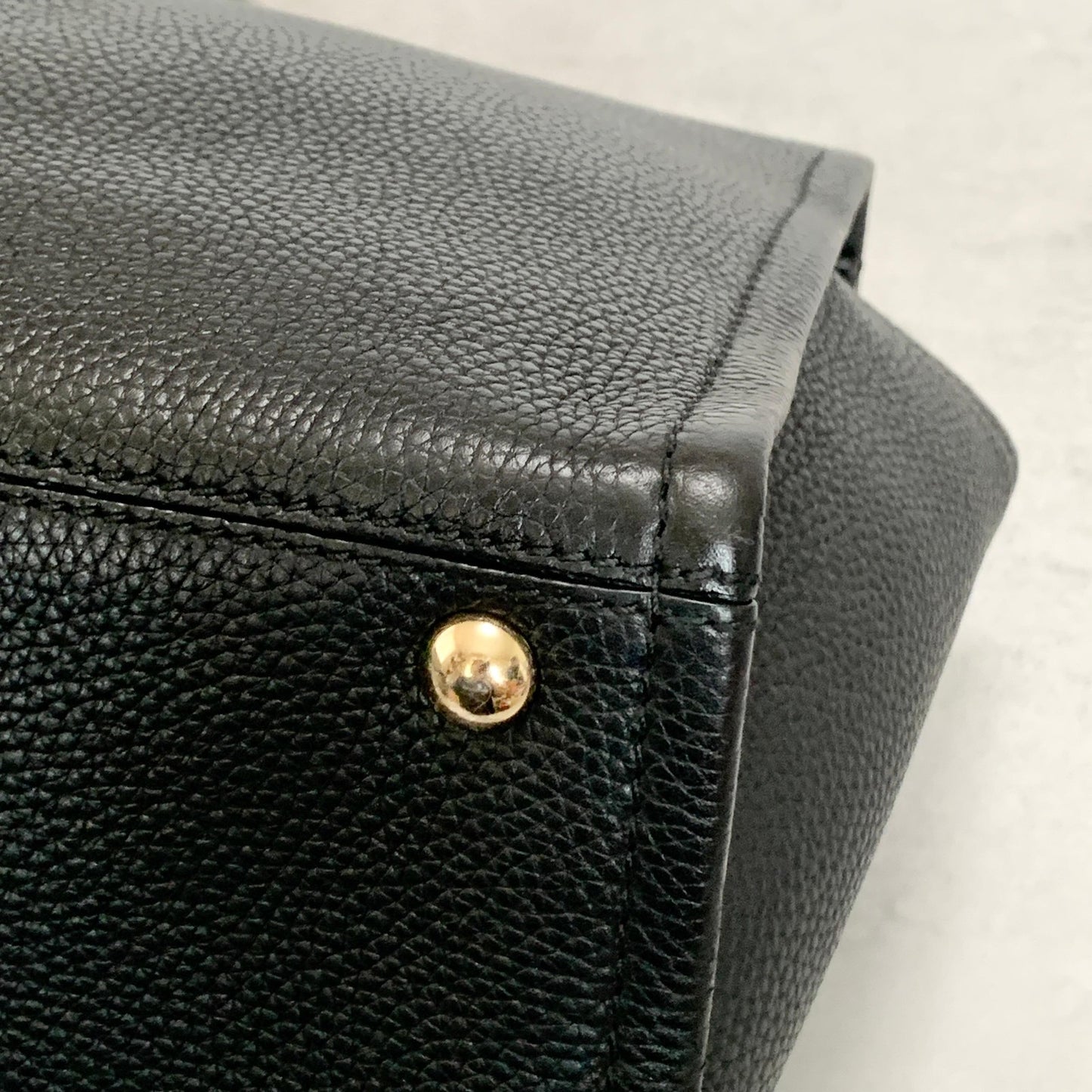 Salvatore Ferragamo Gancini Bag Handbag Tote Purse Leather Black Authentic Used