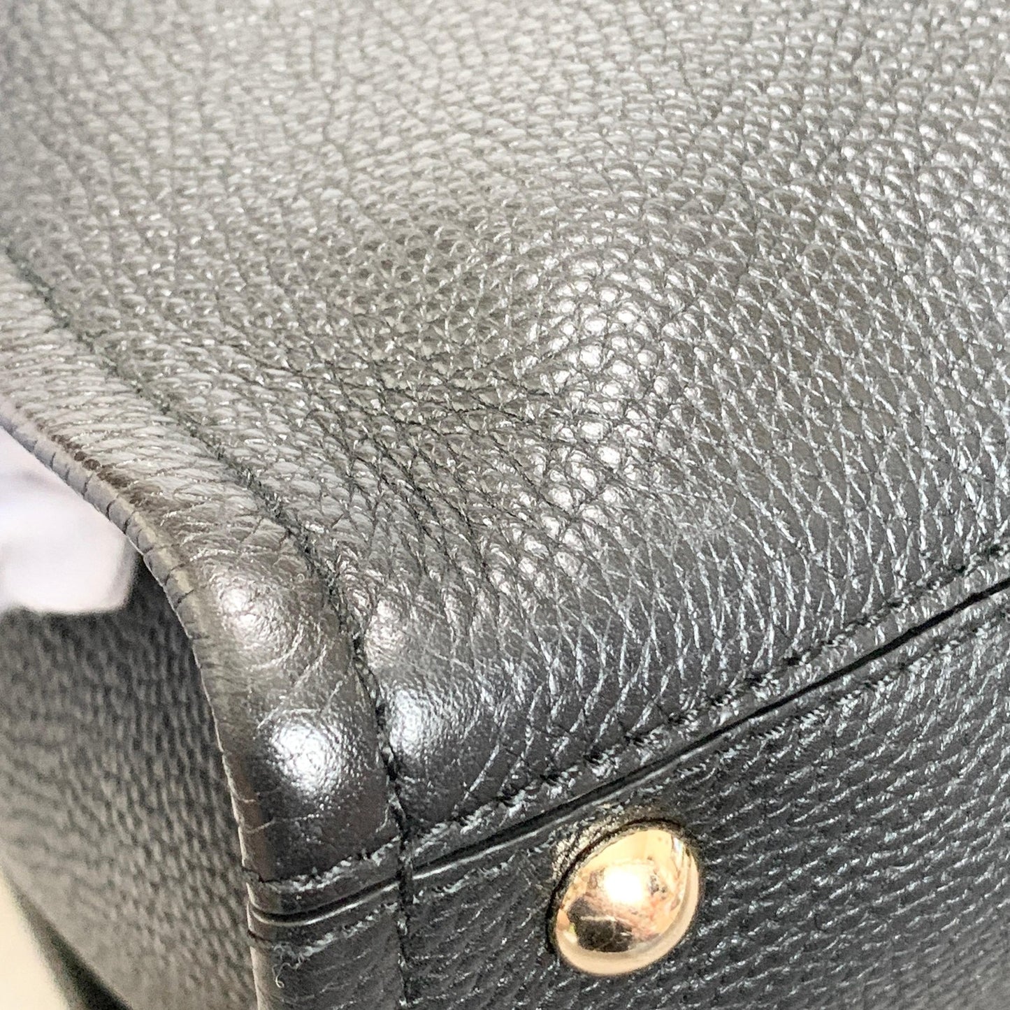 Salvatore Ferragamo Gancini Bag Handbag Tote Purse Leather Black Authentic Used