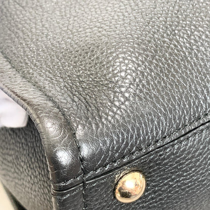 Salvatore Ferragamo Gancini Bag Handbag Tote Purse Leather Black Authentic Used