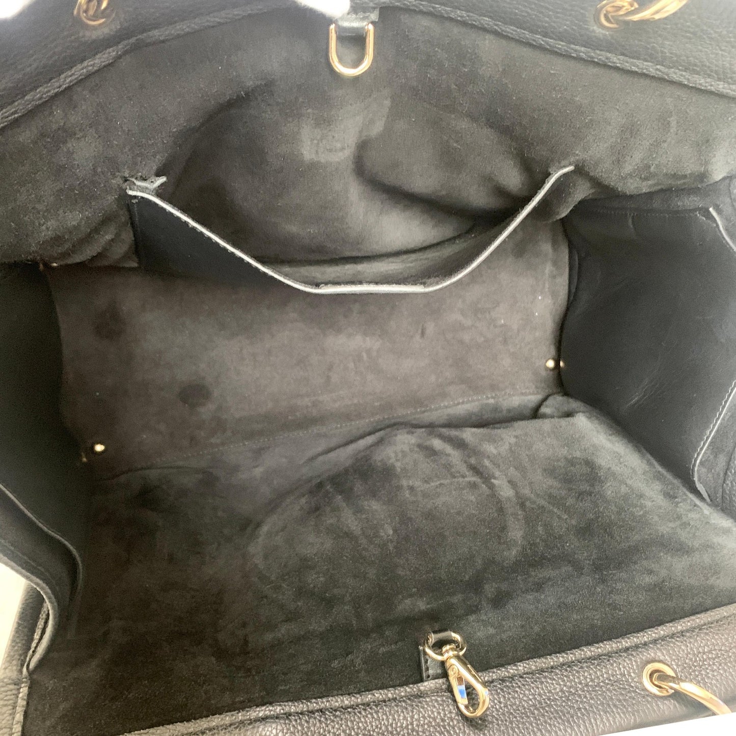 Salvatore Ferragamo Gancini Bag Handbag Tote Purse Leather Black Authentic Used
