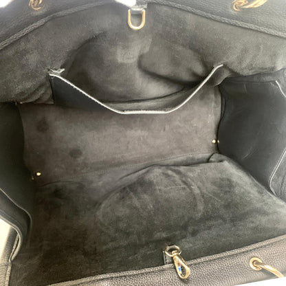 Salvatore Ferragamo Gancini Bag Handbag Tote Purse Leather Black Authentic Used
