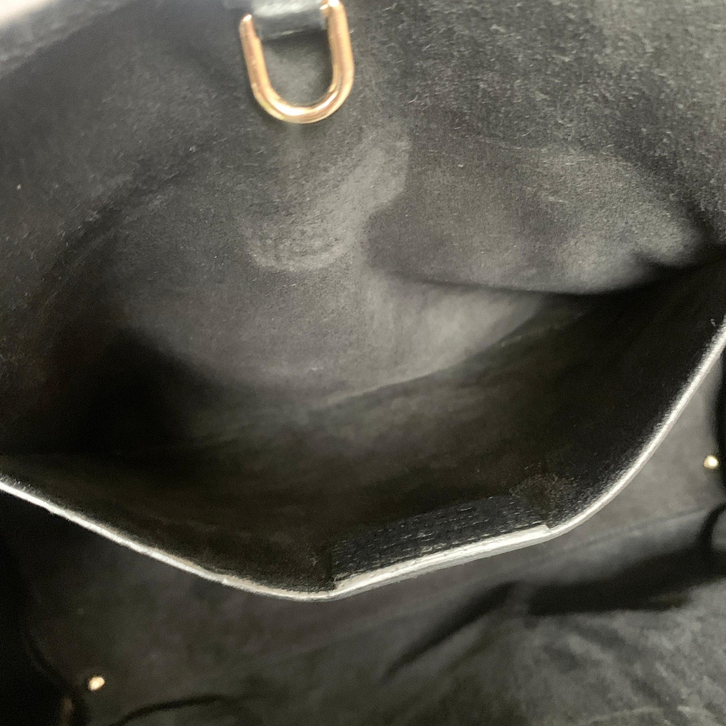 Salvatore Ferragamo Gancini Bag Handbag Tote Purse Leather Black Authentic Used