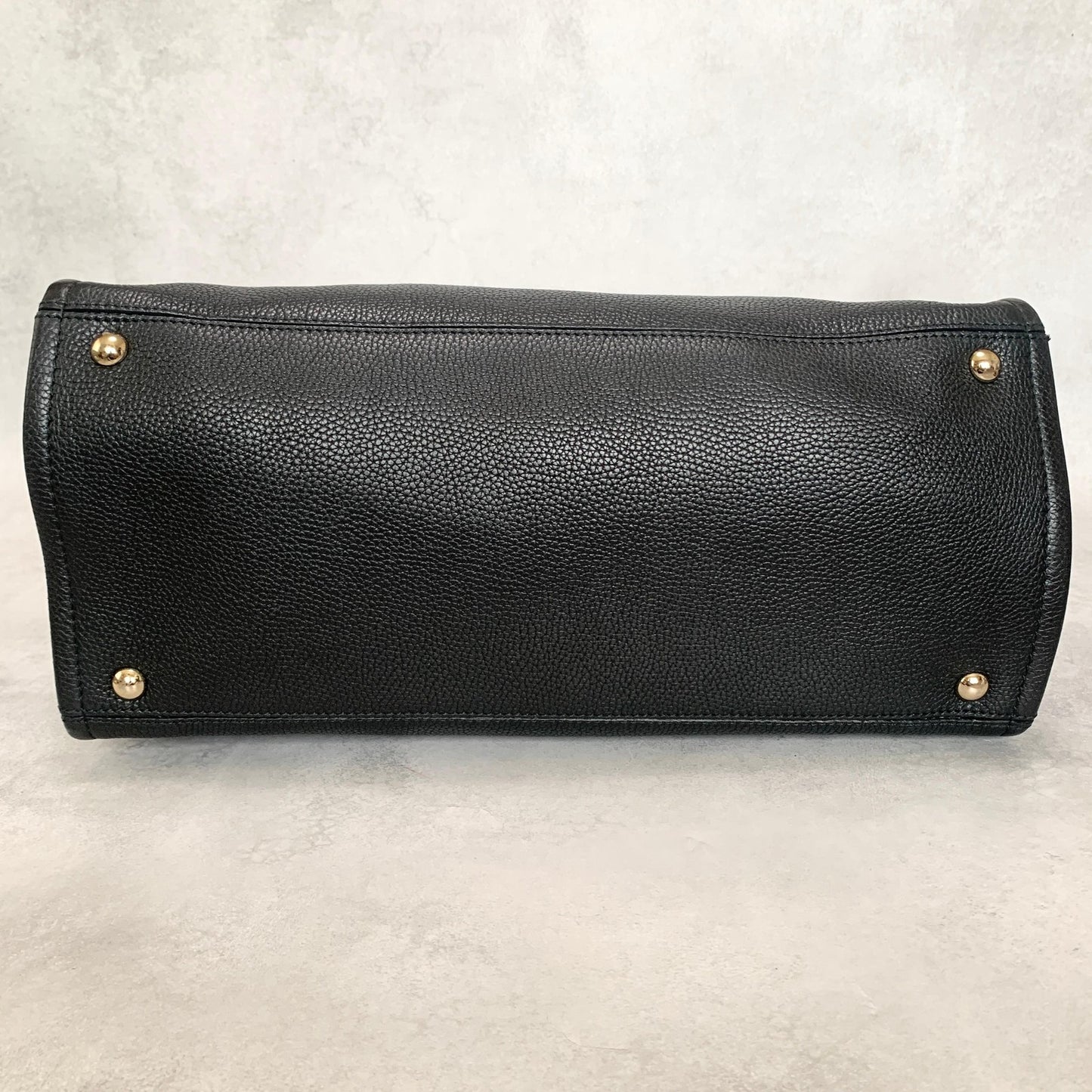 Salvatore Ferragamo Gancini Bag Handbag Tote Purse Leather Black Authentic Used