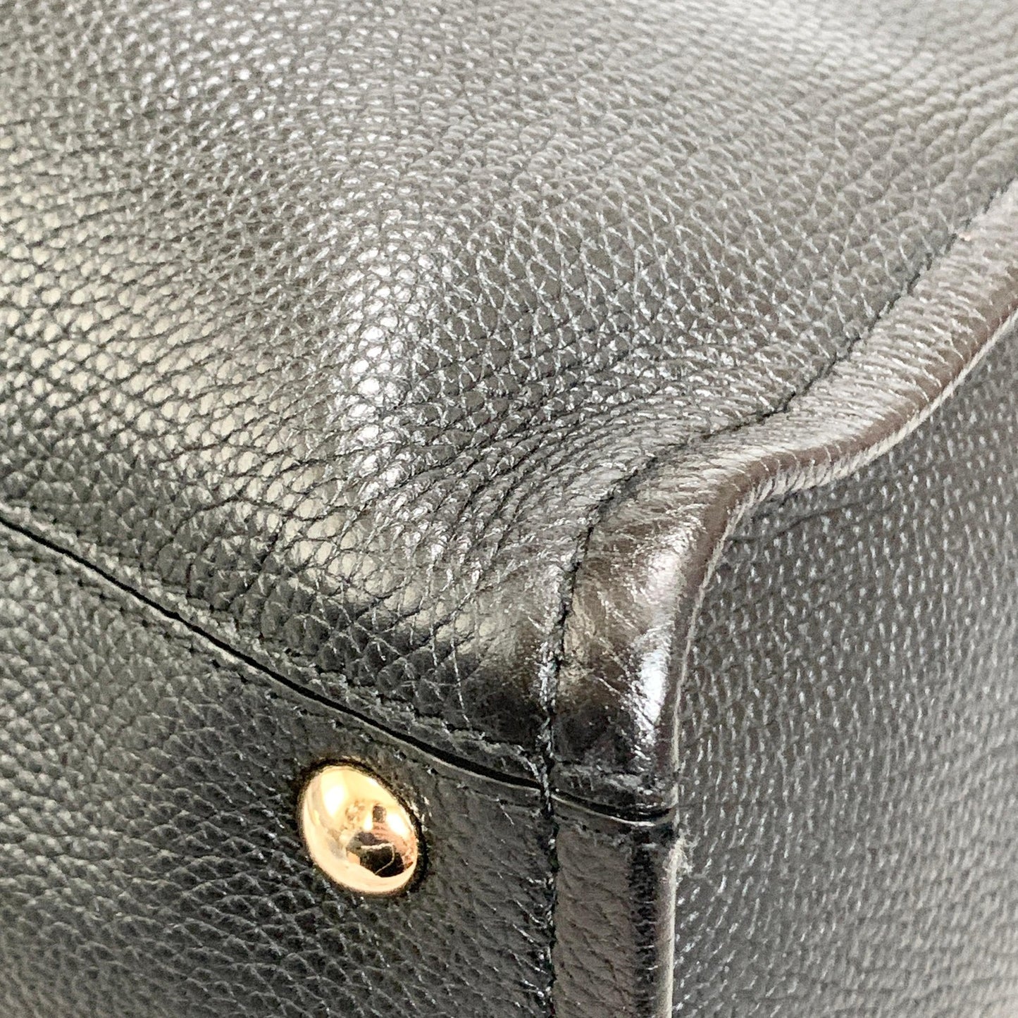 Salvatore Ferragamo Gancini Bag Handbag Tote Purse Leather Black Authentic Used
