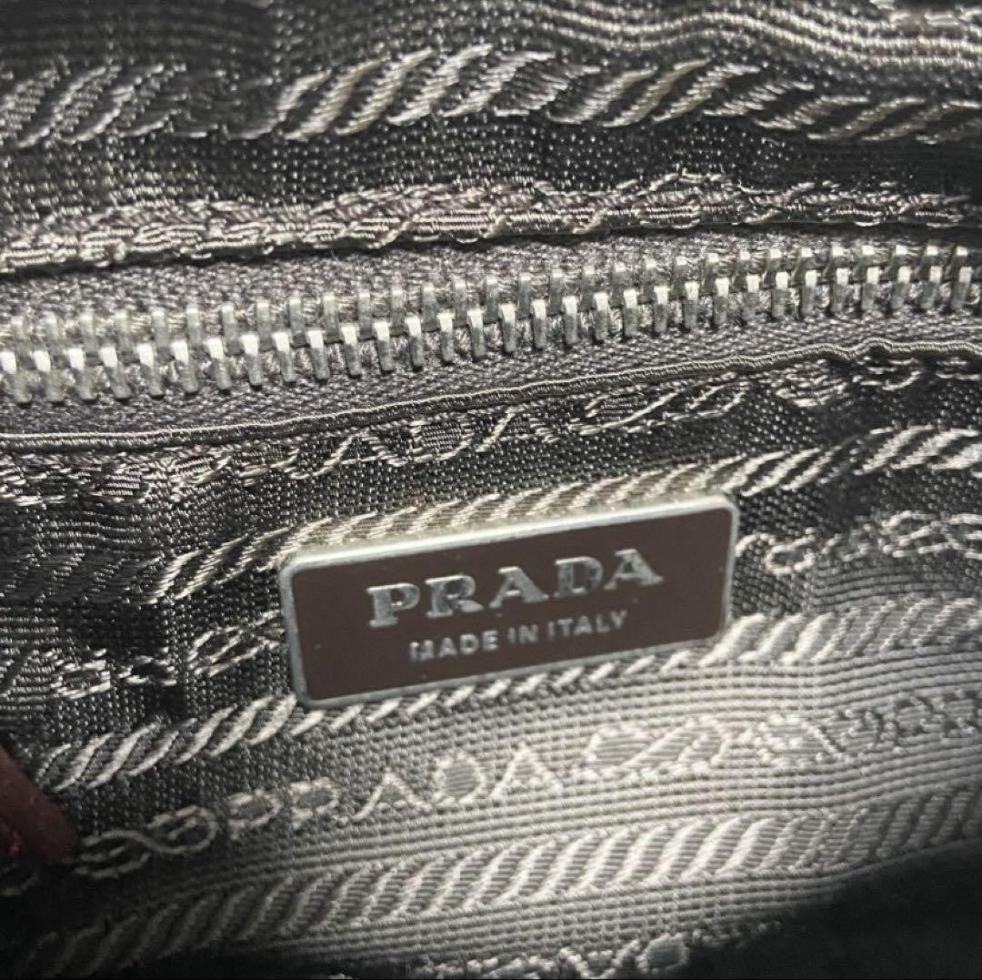 PRADA Shoulder Bag Purse Leather Red Authentic