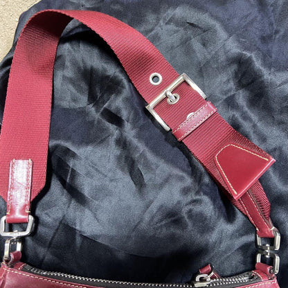 PRADA Shoulder Bag Purse Leather Red Authentic