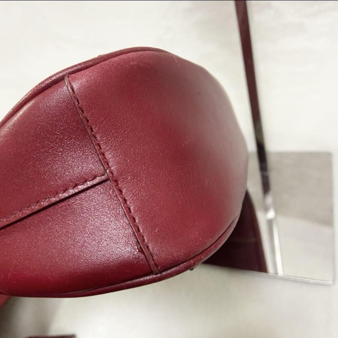 PRADA Shoulder Bag Purse Leather Red Authentic