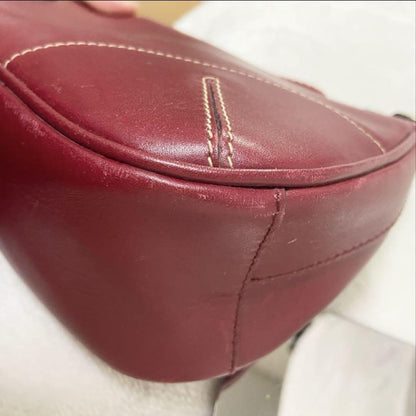 PRADA Shoulder Bag Purse Leather Red Authentic