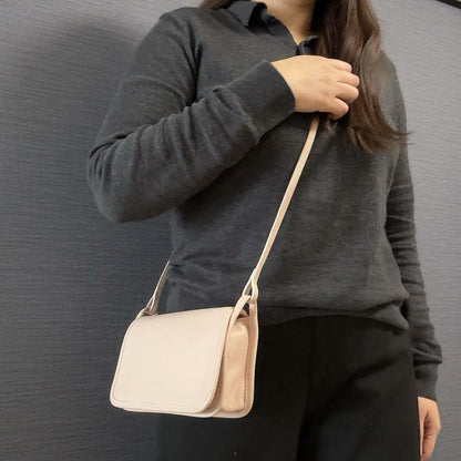 Longchamp Shoulder Bag Purse Leather Light Pink Authentic