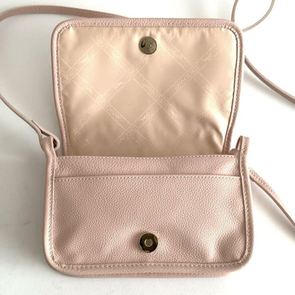 Longchamp Shoulder Bag Purse Leather Light Pink Authentic