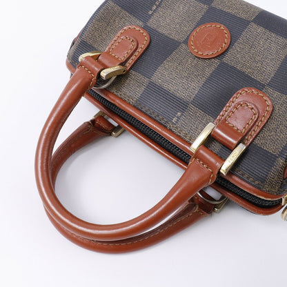 FENDI Shoulder Bag Purse 2way PVC Leather Black Gray Brown Authentic