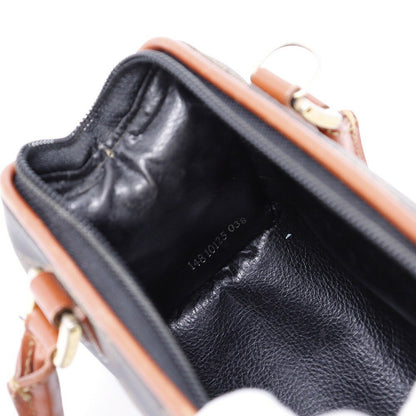 FENDI Shoulder Bag Purse 2way PVC Leather Black Gray Brown Authentic