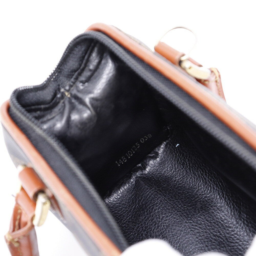 FENDI Shoulder Bag Purse 2way PVC Leather Black Gray Brown Authentic
