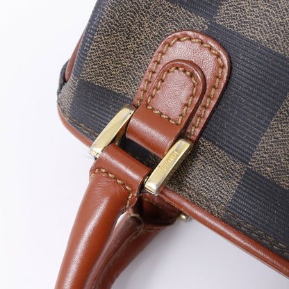 FENDI Shoulder Bag Purse 2way PVC Leather Black Gray Brown Authentic