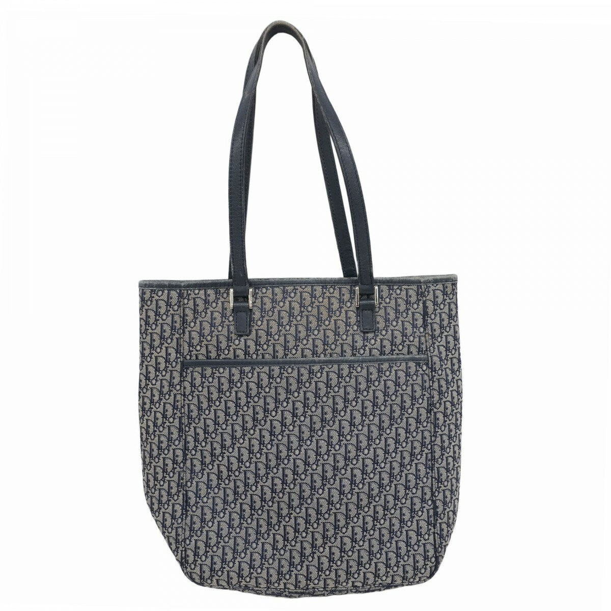 Christian Dior Hand Bag Tote Purse Trotter Canvas Navy Authentic