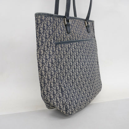 Christian Dior Hand Bag Tote Purse Trotter Canvas Navy Authentic
