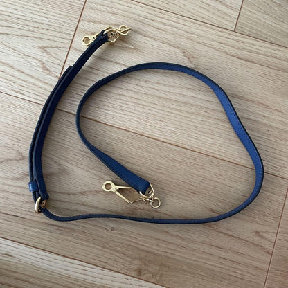 MIU MIU Purse Handbag convertible Logo Tote Bag Leather Blue Gold Used Women's