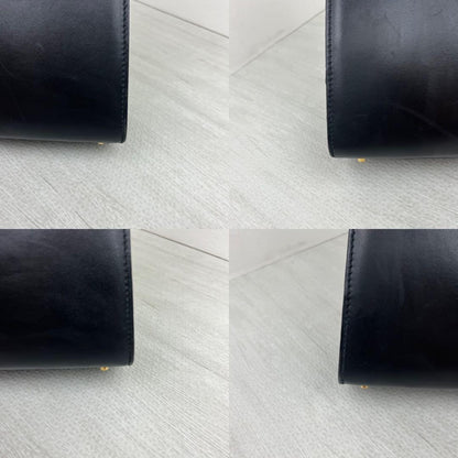 PRADA Hand Bag Tote Purse Leather Black Authentic