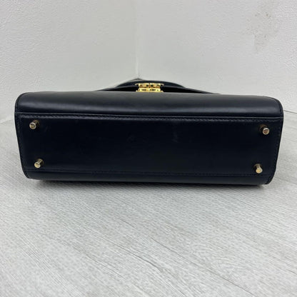 PRADA Hand Bag Tote Purse Leather Black Authentic