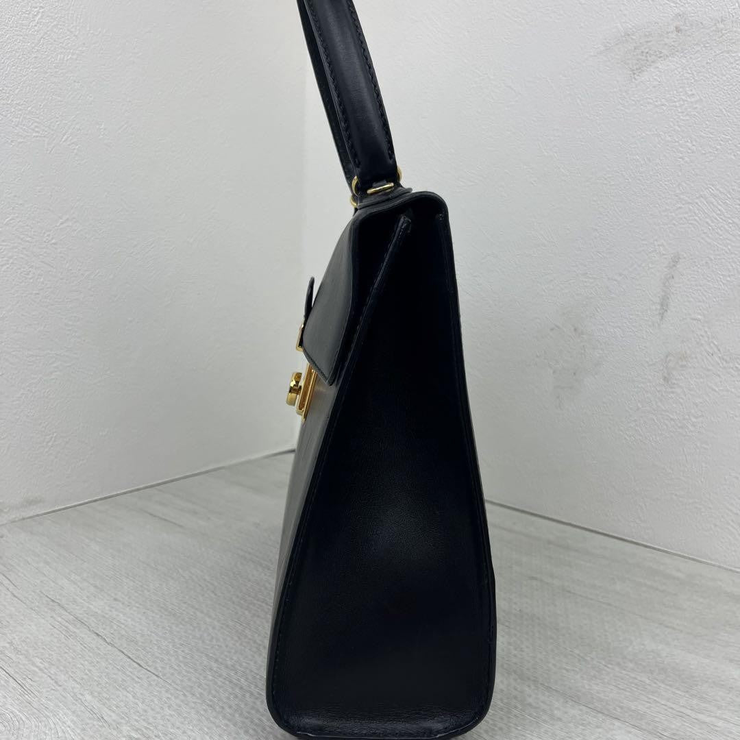 PRADA Hand Bag Tote Purse Leather Black Authentic