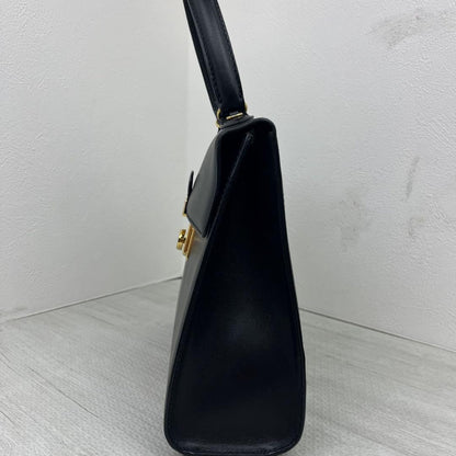 PRADA Hand Bag Tote Purse Leather Black Authentic