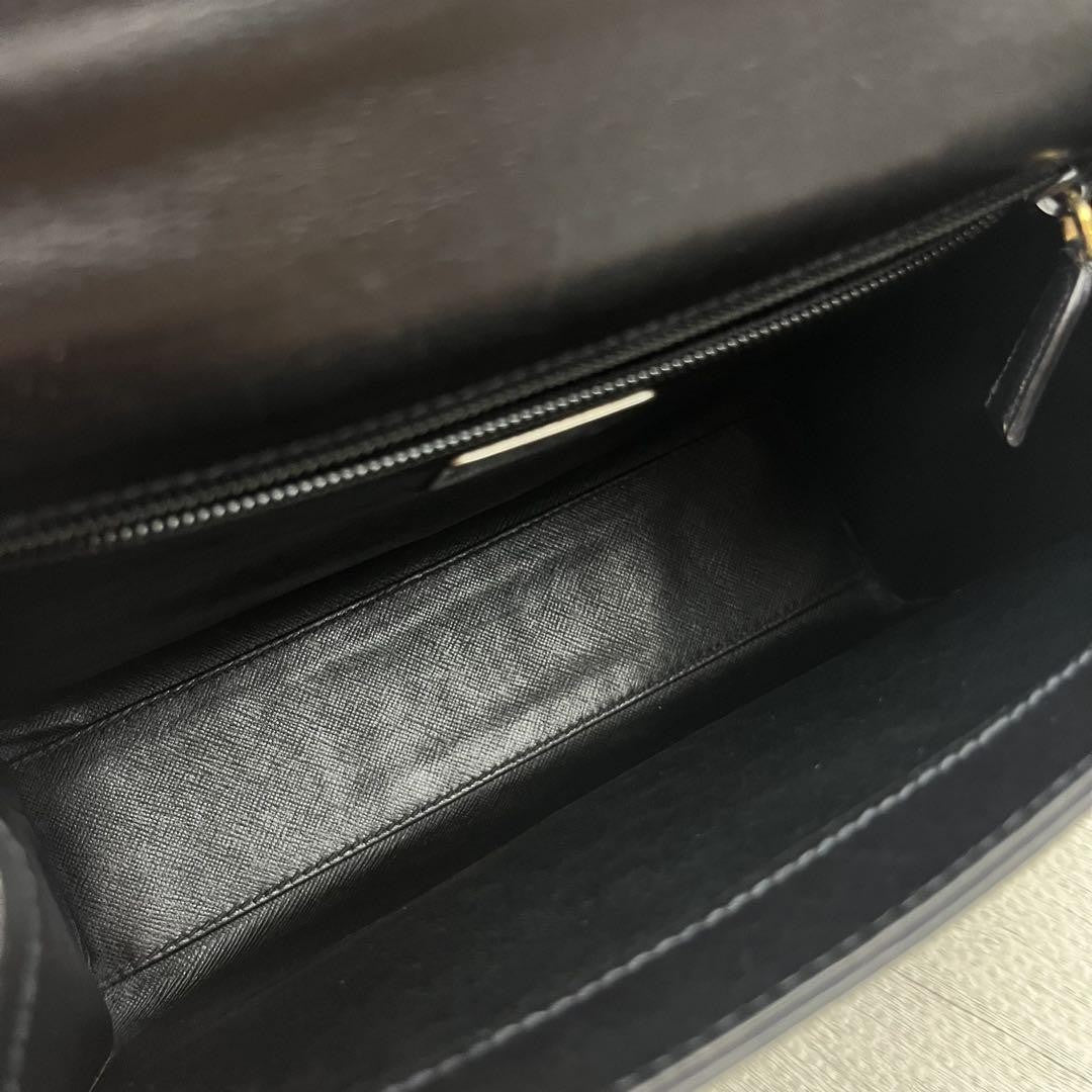 PRADA Hand Bag Tote Purse Leather Black Authentic